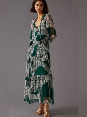 The Marais Chiffon Maxi Dress XS Missing Under Slip Flawed